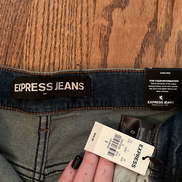Express and American Eagle Denim shorts Bundle size 0 - Picture 6 of 13